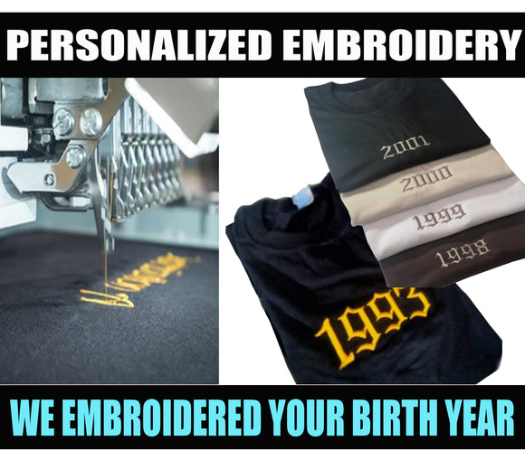 Your birth year embroidered(This item is free shipping)