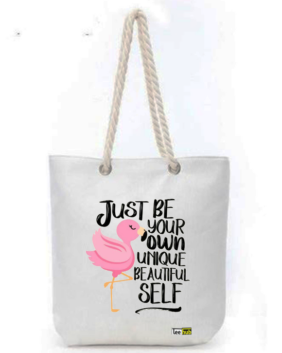 Positive Quotes-Canvas Tote-with-Zipper-Thick-Rope-Sling-bag-Graphic 11