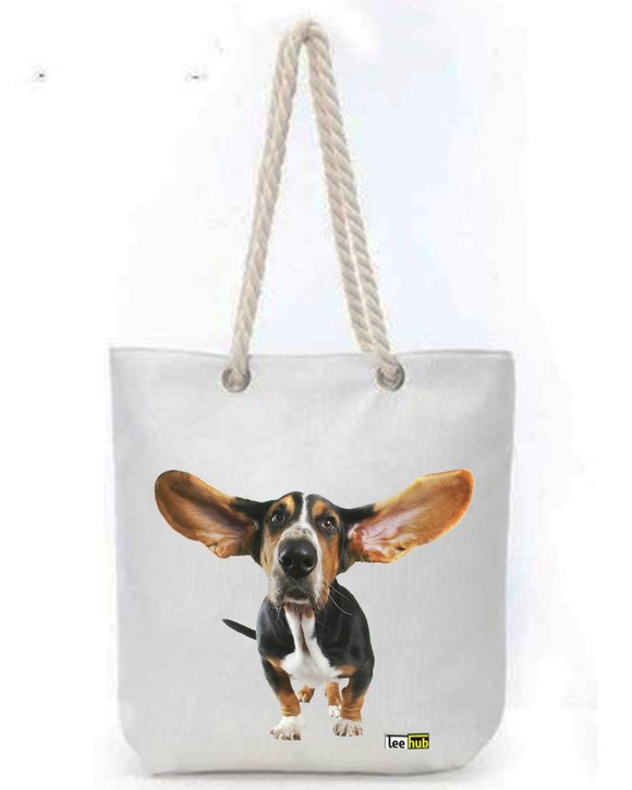 Cats & Dogs Design-Canvas Tote-with-Zipper-Thick-Rope-Sling-bag-Graphic 12
