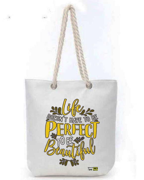 Positive Quotes-Canvas Tote-with-Zipper-Thick-Rope-Sling-bag-Graphic 14