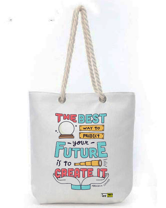 Positive Quotes-Canvas Tote-with-Zipper-Thick-Rope-Sling-bag-Graphic 15