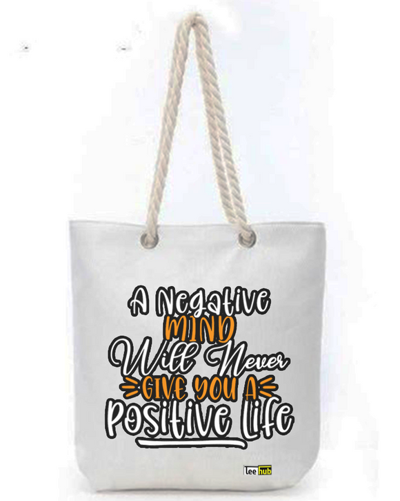 Positive Quotes-Canvas Tote-with-Zipper-Thick-Rope-Sling-bag-Graphic 20