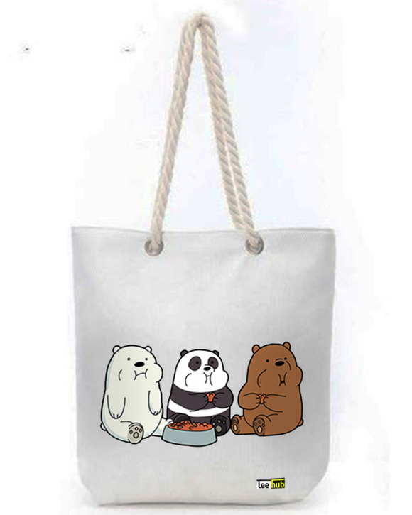 Cute Designs-Canvas Tote-with-Zipper-Thick-Rope-Sling-bag-Graphic 23