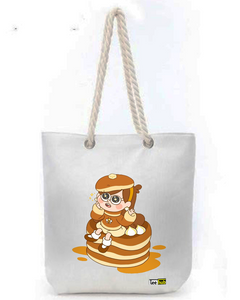 Cute Designs-Canvas Tote-with-Zipper-Thick-Rope-Sling-bag-Graphic 1