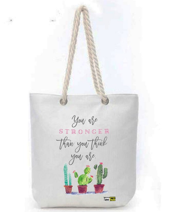 Positive Quotes-Canvas Tote-with-Zipper-Thick-Rope-Sling-bag-Graphic 2