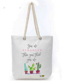 Positive Quotes-Canvas Tote-with-Zipper-Thick-Rope-Sling-bag-Graphic 2