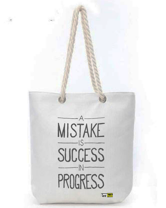Positive Quotes-Canvas Tote-with-Zipper-Thick-Rope-Sling-bag-Graphic 3