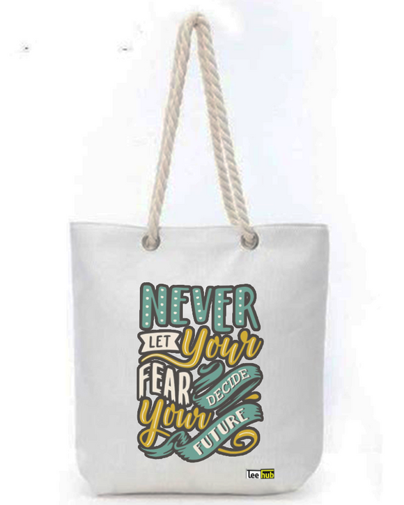 Positive Quotes-Canvas Tote-with-Zipper-Thick-Rope-Sling-bag-Graphic 5