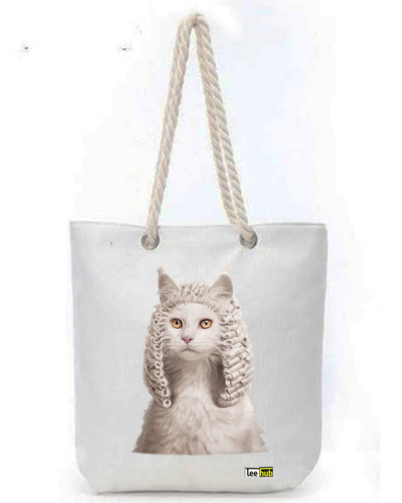 Cats & Dogs Design-Canvas Tote-with-Zipper-Thick-Rope-Sling-bag- Graphic 6