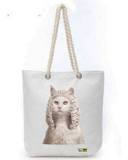Cats & Dogs Design-Canvas Tote-with-Zipper-Thick-Rope-Sling-bag- Graphic 6