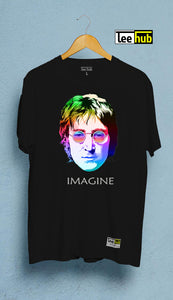 John Lennon Imagine Men's Shirt Black Fashion Unisex T Shirt Short Sleeve T-shirt Men's  Black T-Shirt