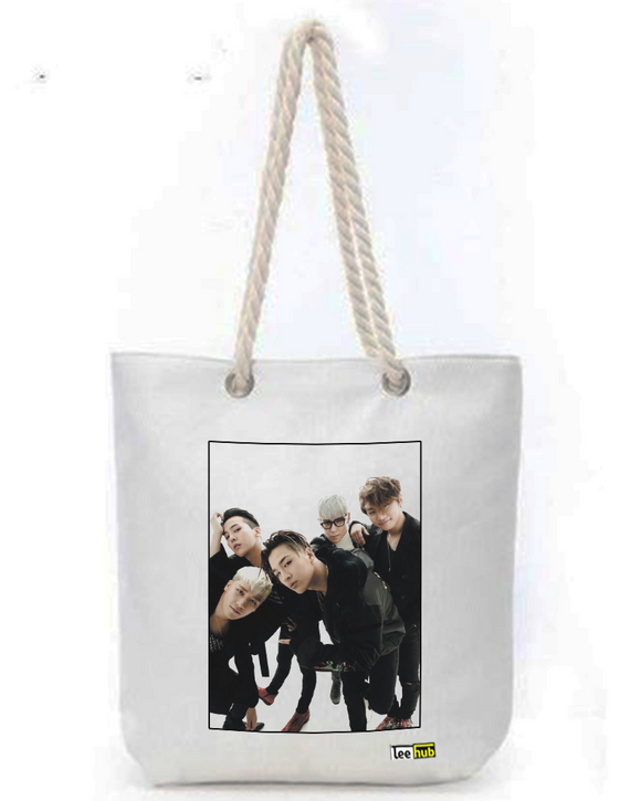 BIGBANG Canvas Tote-with-Zipper-Thick-Rope-Sling-bag