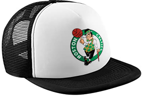Boston Celtics NBA Basketball Team Sporty Fashionable Stylish Printed Tracker Caps Mesh Cap