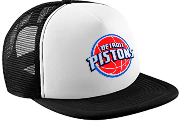Detroit Pistons NBA Basketball Team Sporty Fashionable Stylish Printed Tracker Caps Mesh Cap