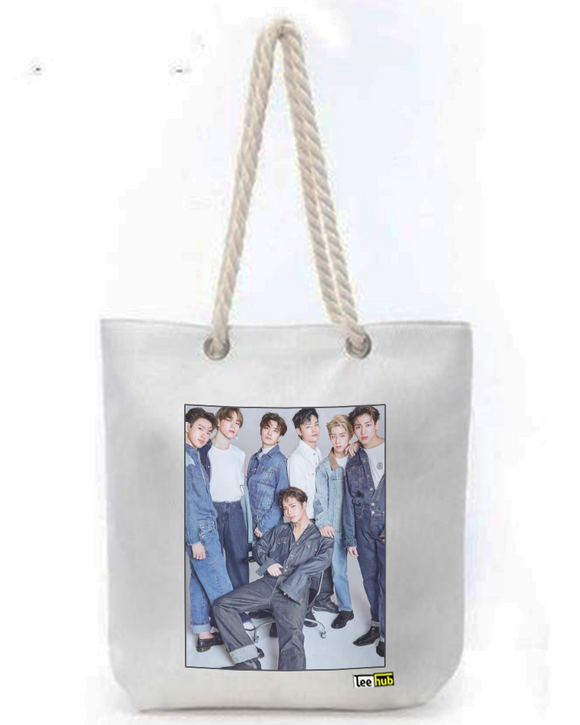 GOT7 Canvas Tote-with-Zipper-Thick-Rope-Sling-bag