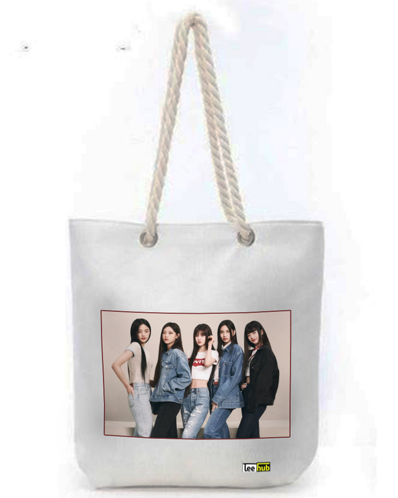 NEWJEANS Canvas Tote-with-Zipper-Thick-Rope-Sling-bag