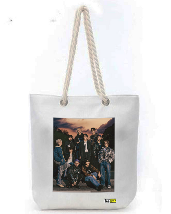 TREASURE Canvas Tote-with-Zipper-Thick-Rope-Sling-bag