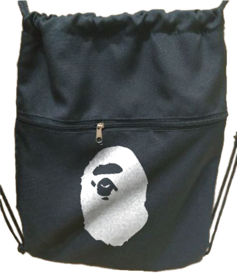 Bath Ape String Bag  Drawstring Bag With Extra Pocket Zipper