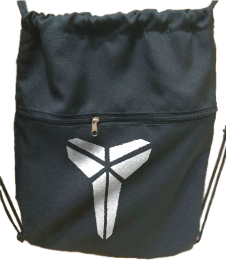 Black Mamba String Bag  Drawstring Bag With Extra Pocket Zipper