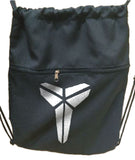 Black Mamba String Bag  Drawstring Bag With Extra Pocket Zipper