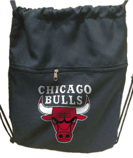 Chicago Bulls String Bag  Drawstring Bag With Extra Pocket Zipper