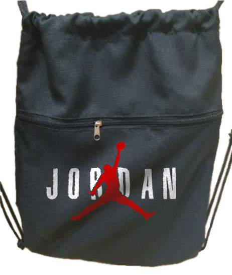 Jordan String Bag  Drawstring Bag With Extra Pocket Zipper