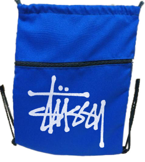 Stussy String Bag Drawstring Bag With Extra Pocket Zipper – Arteefi