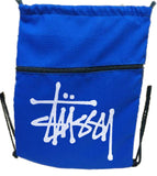 Stussy String Bag  Drawstring Bag With Extra Pocket Zipper
